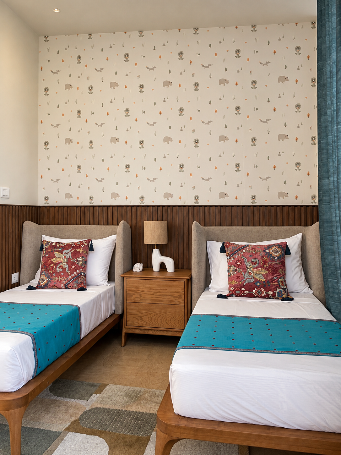Children's bedroom with twin beds, showcase villa, Bantala