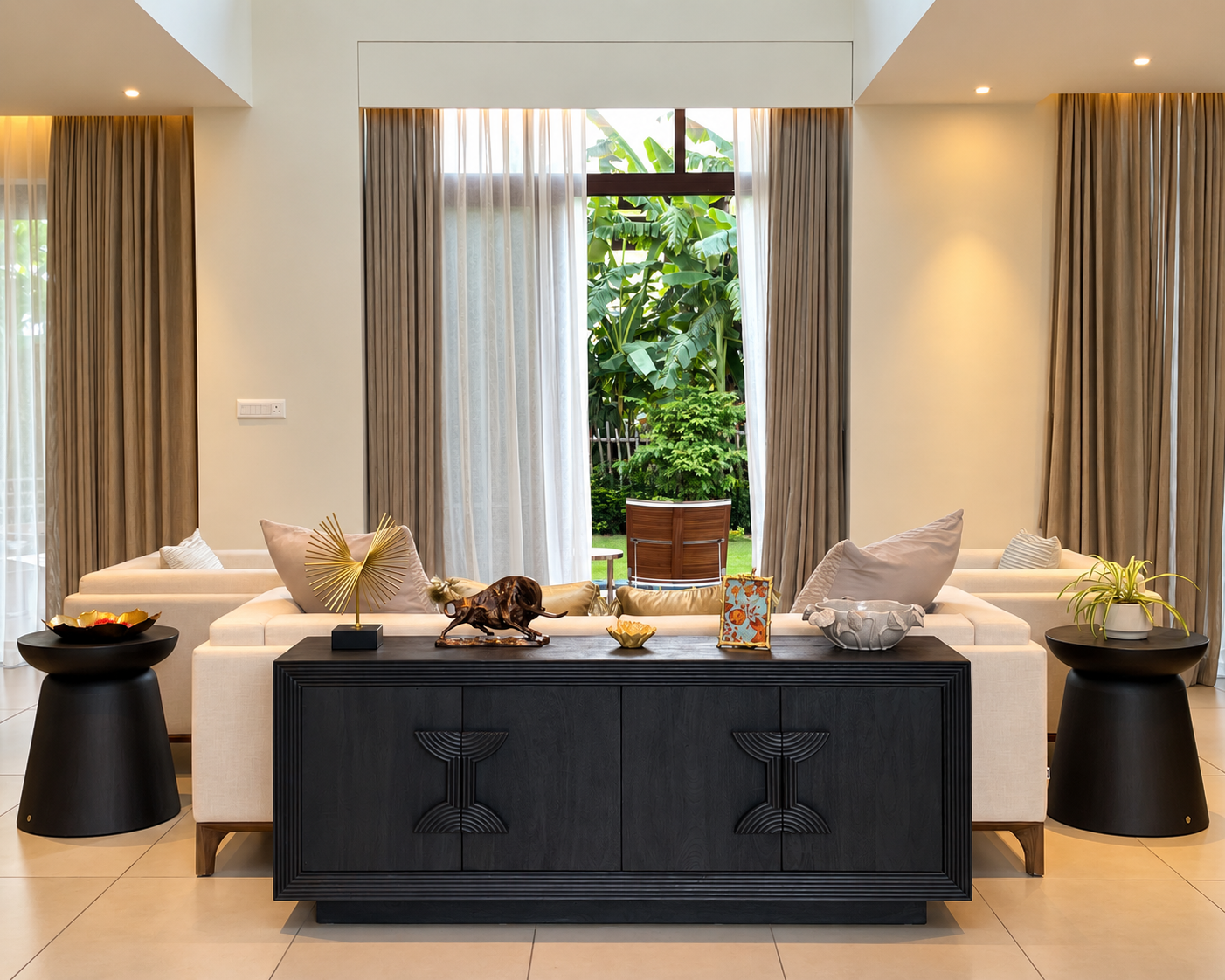 Living room interior design, showcase villa, Bantala, Kolkata
